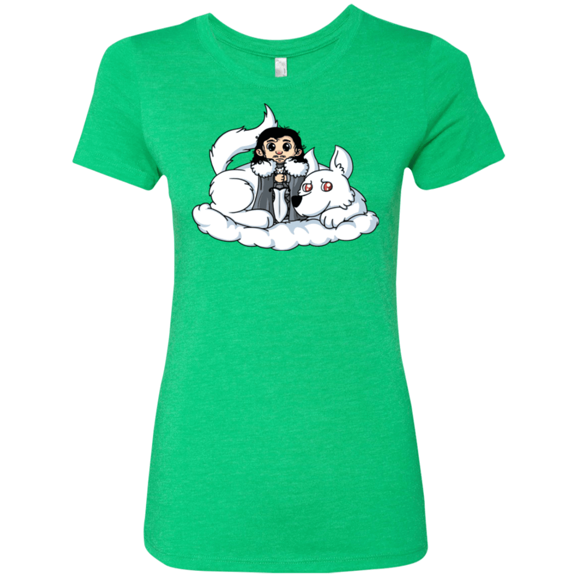T-Shirts Envy / Small Cute Jon Snow and Ghost Women's Triblend T-Shirt
