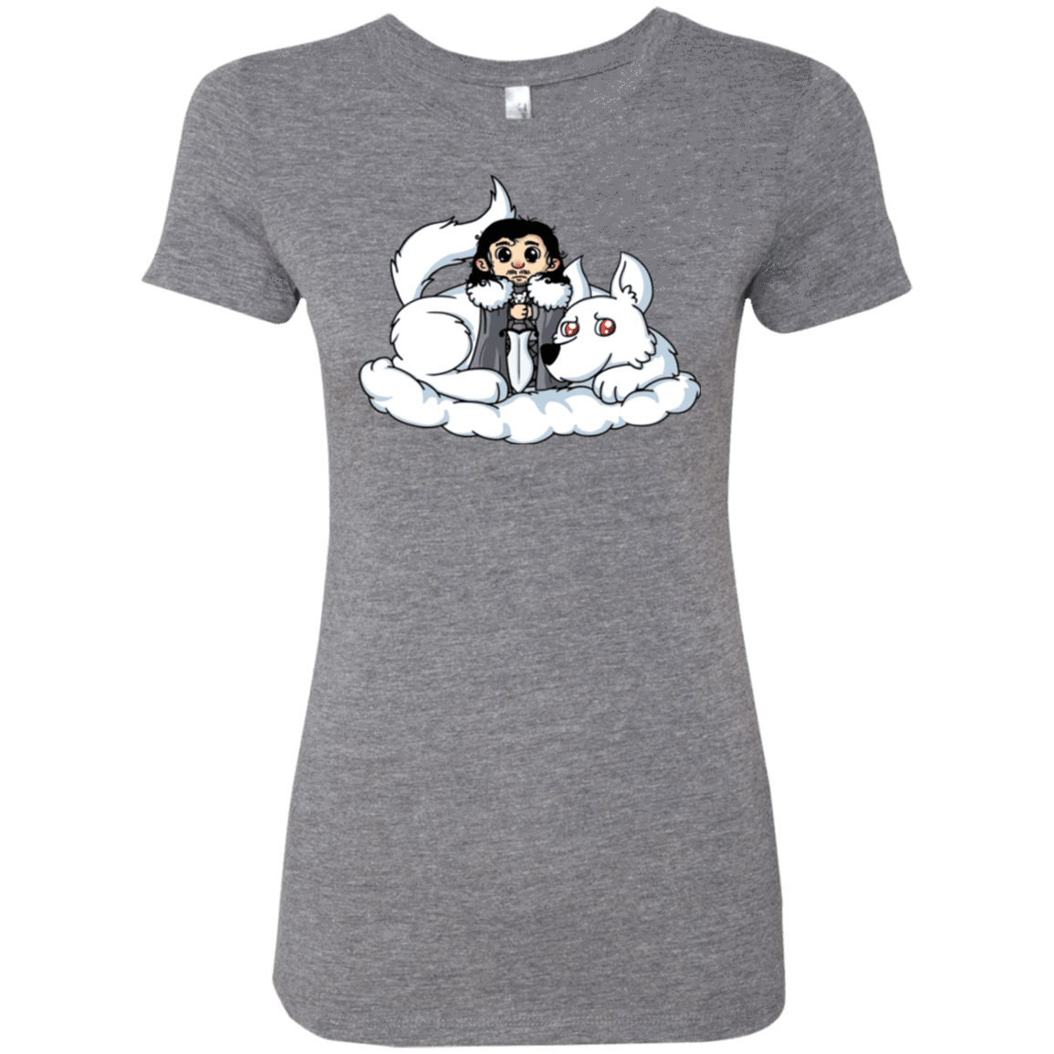 T-Shirts Premium Heather / Small Cute Jon Snow and Ghost Women's Triblend T-Shirt