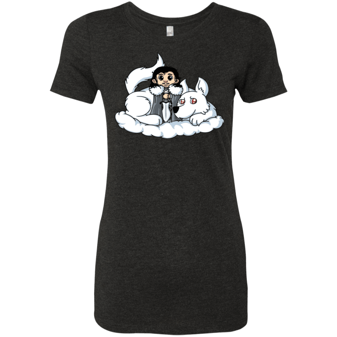 T-Shirts Vintage Black / Small Cute Jon Snow and Ghost Women's Triblend T-Shirt