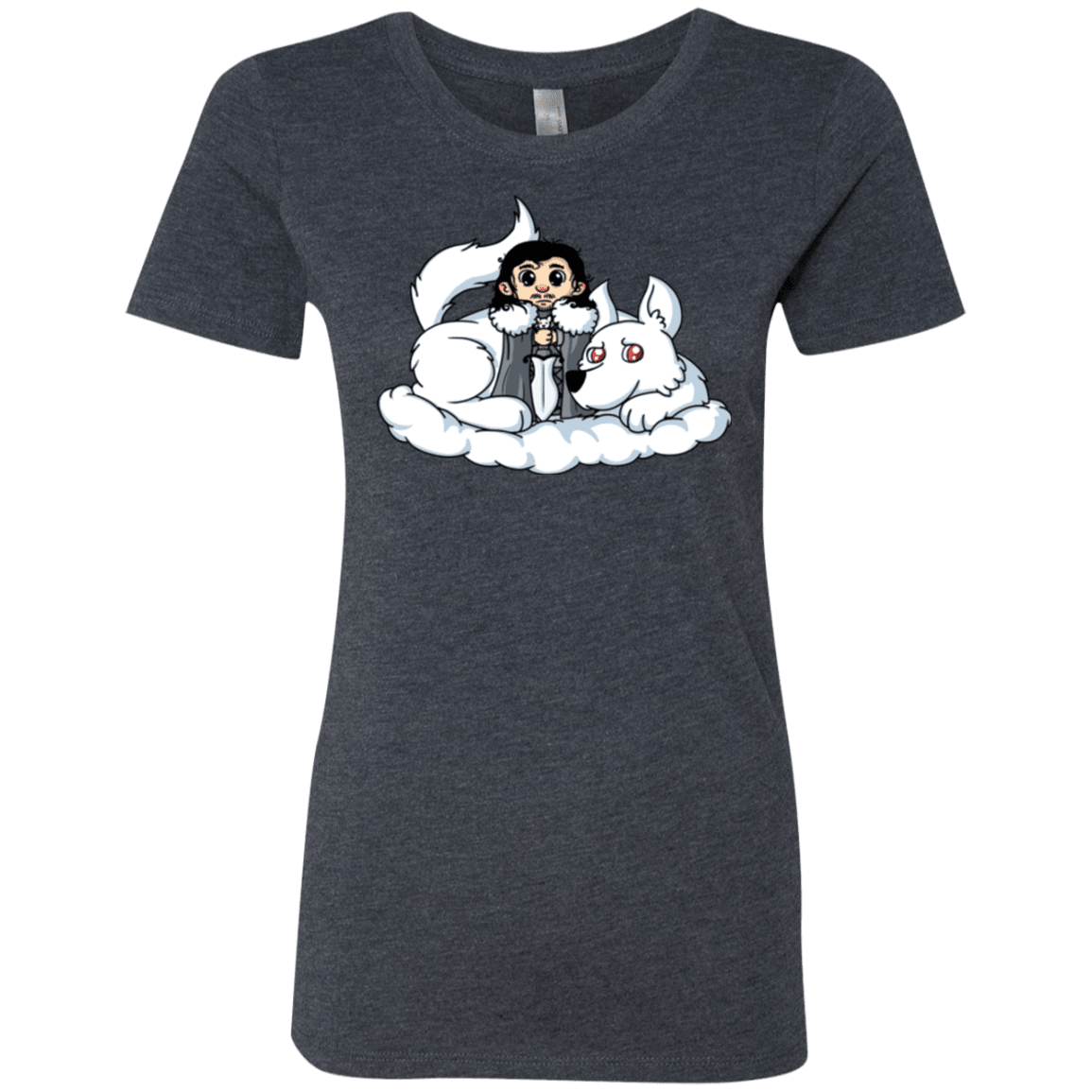 T-Shirts Vintage Navy / Small Cute Jon Snow and Ghost Women's Triblend T-Shirt