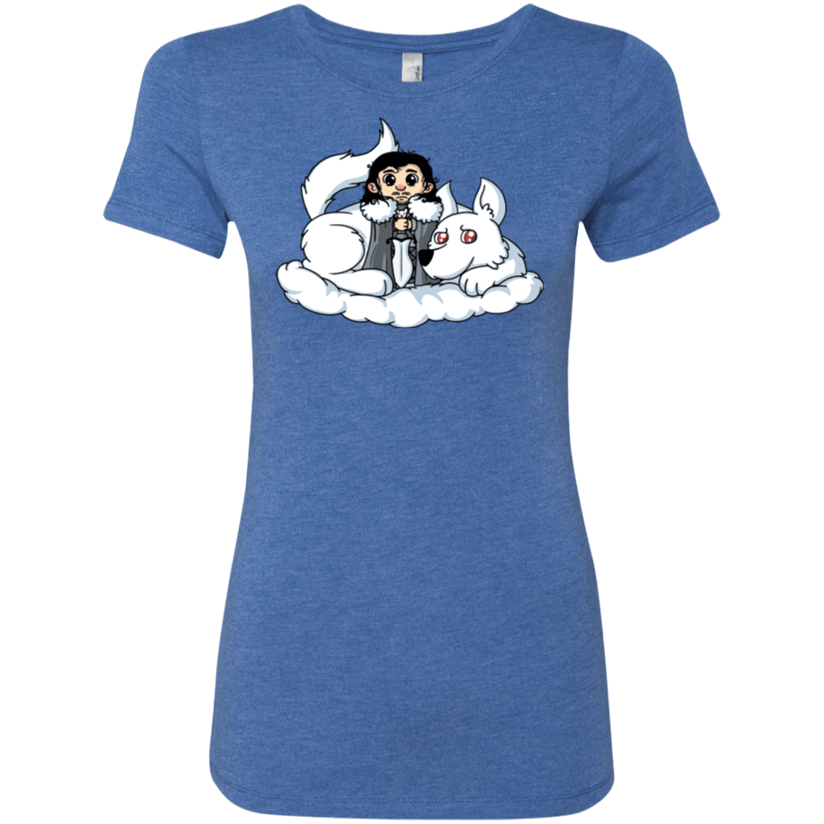 T-Shirts Vintage Royal / Small Cute Jon Snow and Ghost Women's Triblend T-Shirt