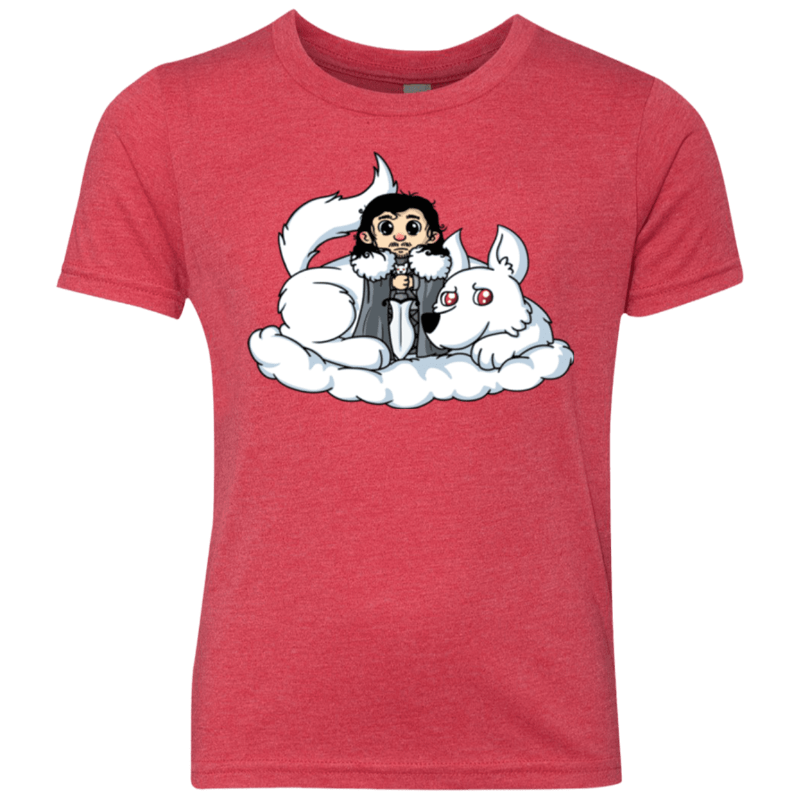 T-Shirts Vintage Red / YXS Cute Jon Snow and Ghost Youth Triblend T-Shirt
