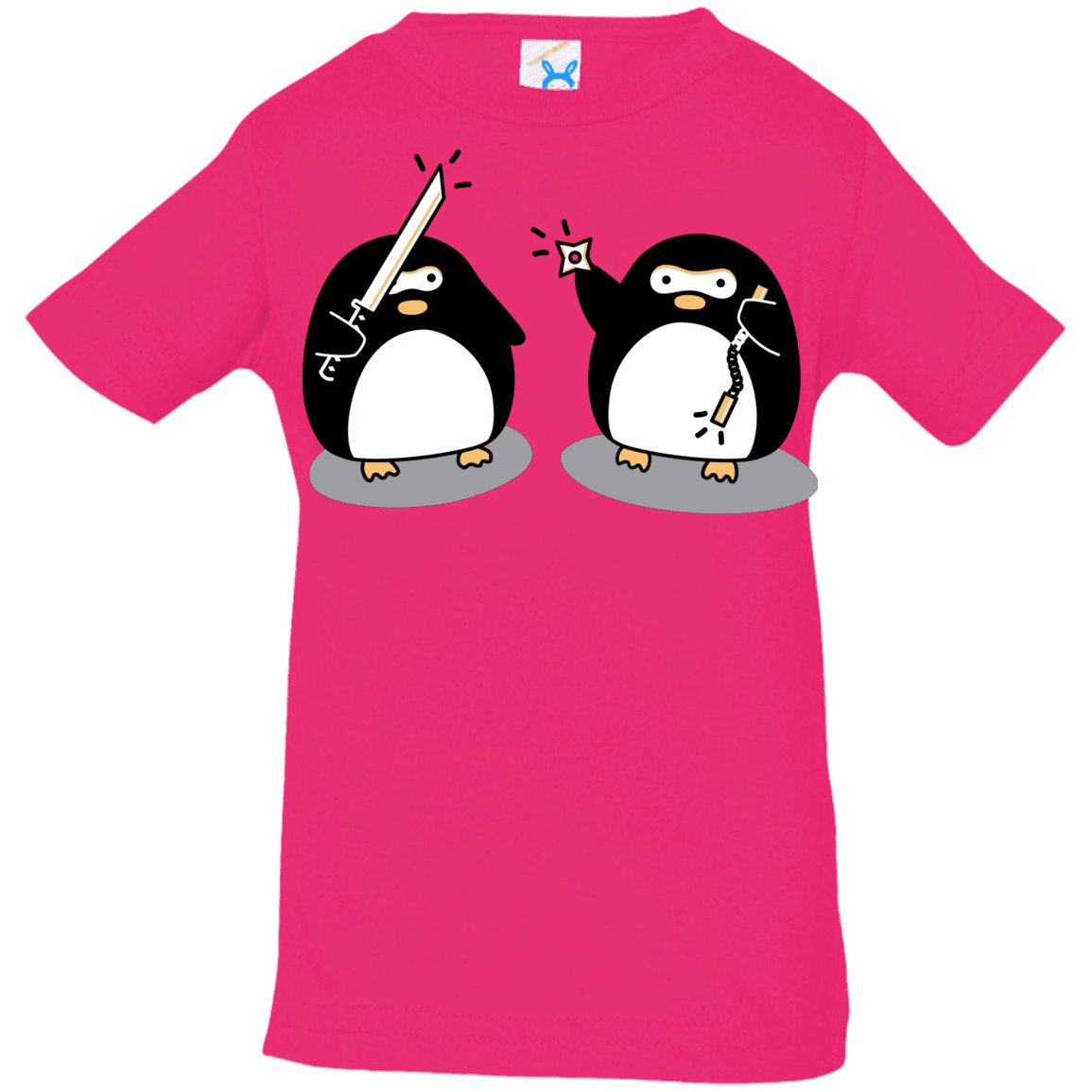 T-Shirts Hot Pink / 6 Months Cute Ninja Penguins Infant Premium T-Shirt