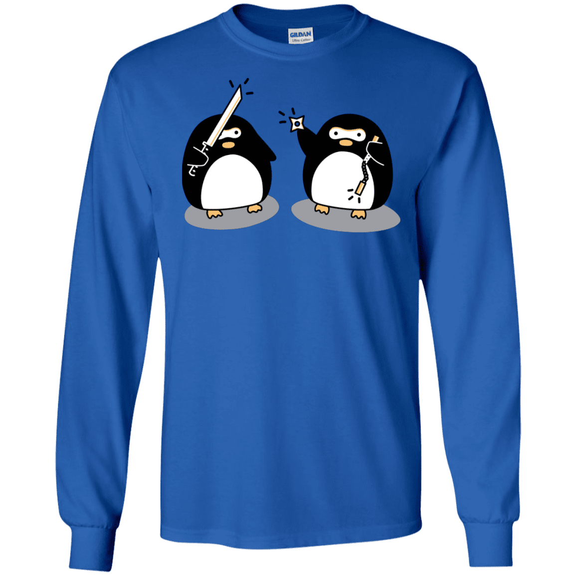 T-Shirts Royal / S Cute Ninja Penguins Men's Long Sleeve T-Shirt