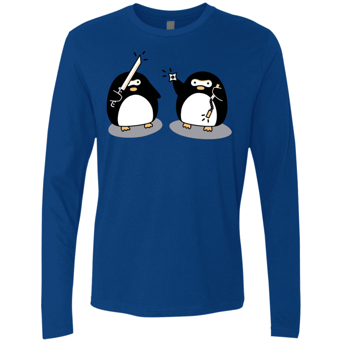 T-Shirts Royal / S Cute Ninja Penguins Men's Premium Long Sleeve