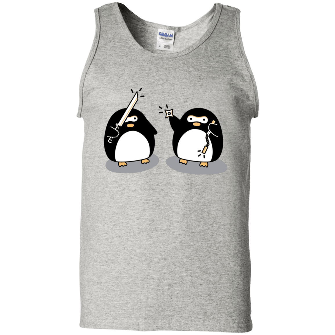 T-Shirts Ash / S Cute Ninja Penguins Men's Tank Top