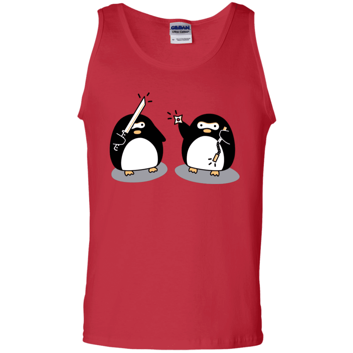 T-Shirts Red / S Cute Ninja Penguins Men's Tank Top