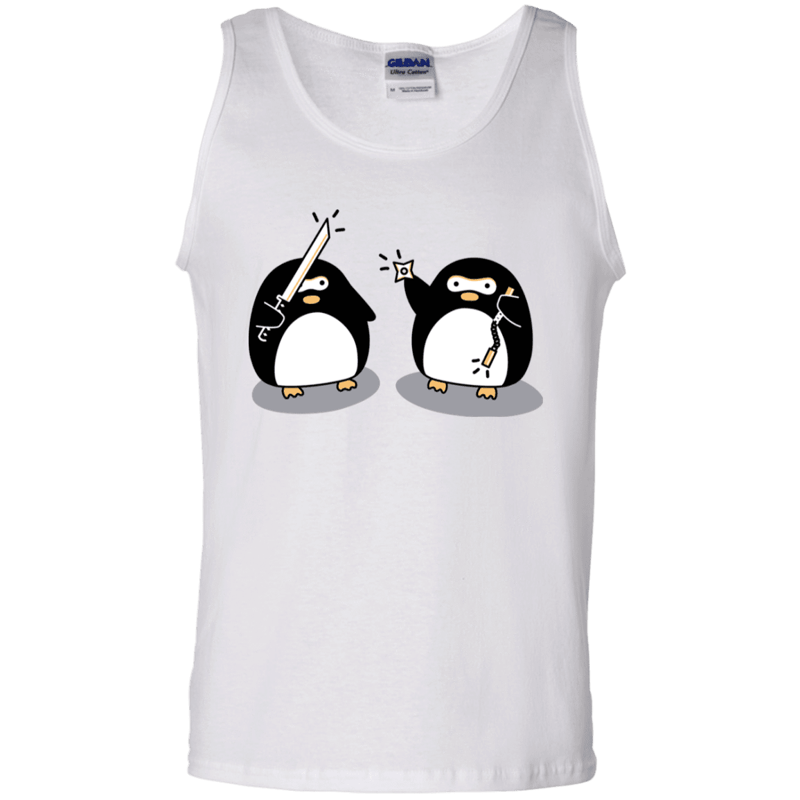 T-Shirts White / S Cute Ninja Penguins Men's Tank Top