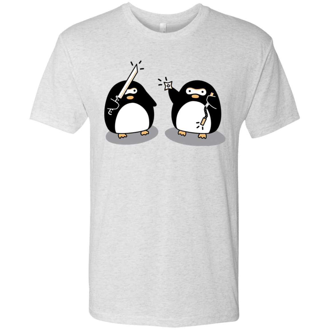 T-Shirts Heather White / S Cute Ninja Penguins Men's Triblend T-Shirt