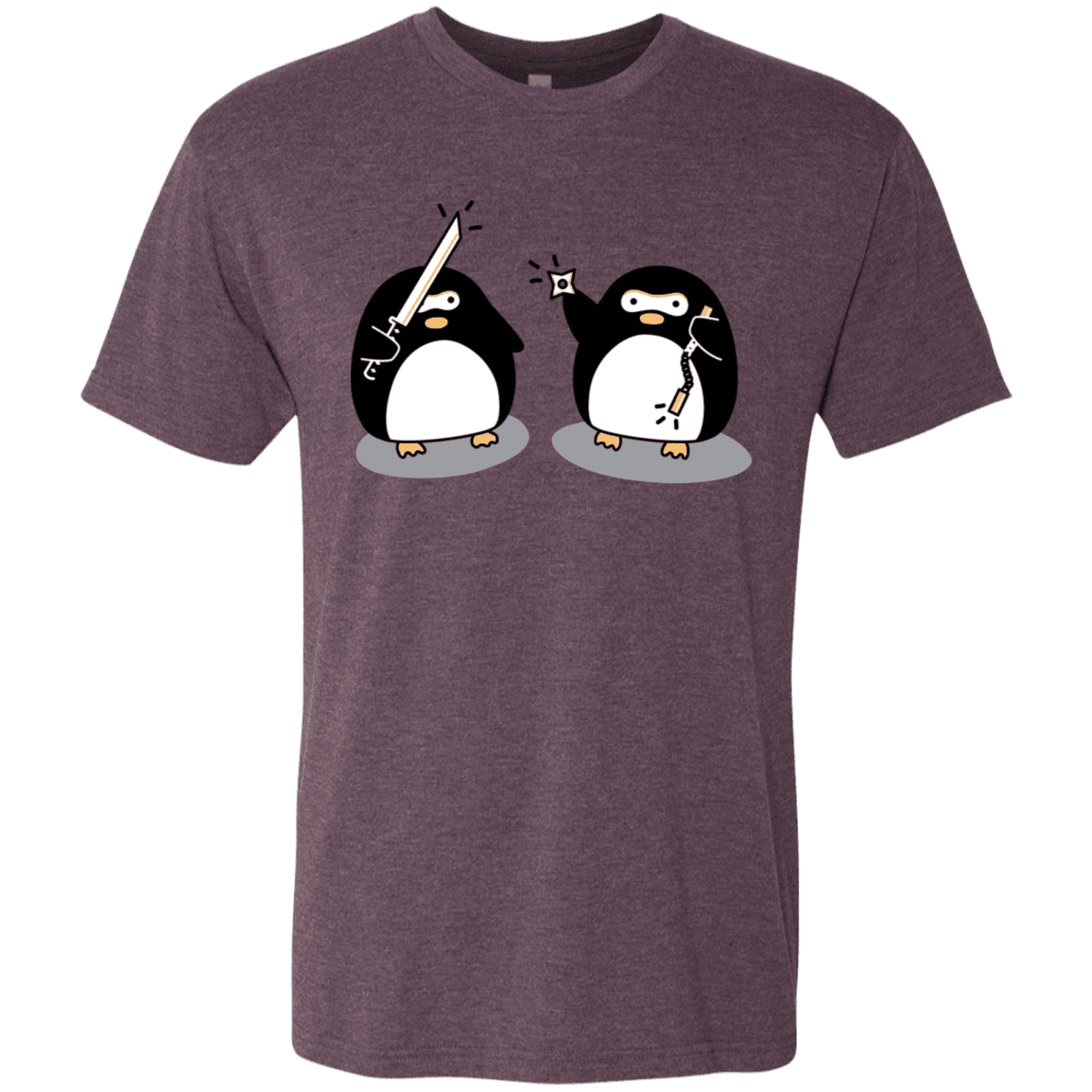 T-Shirts Vintage Purple / S Cute Ninja Penguins Men's Triblend T-Shirt
