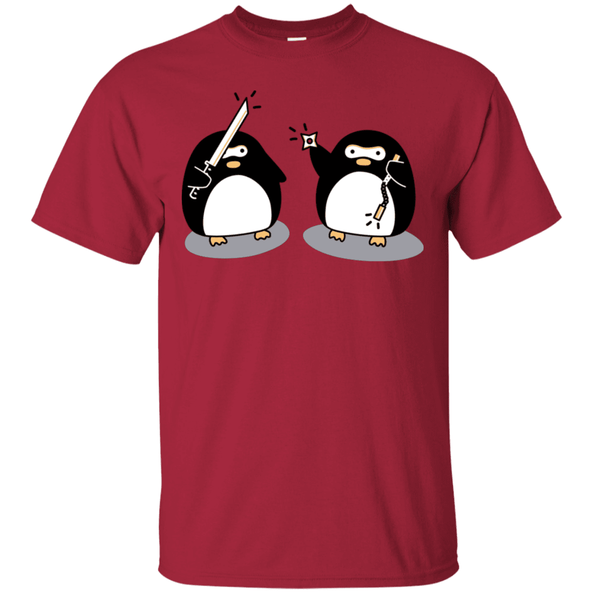 T-Shirts Cardinal / S Cute Ninja Penguins T-Shirt