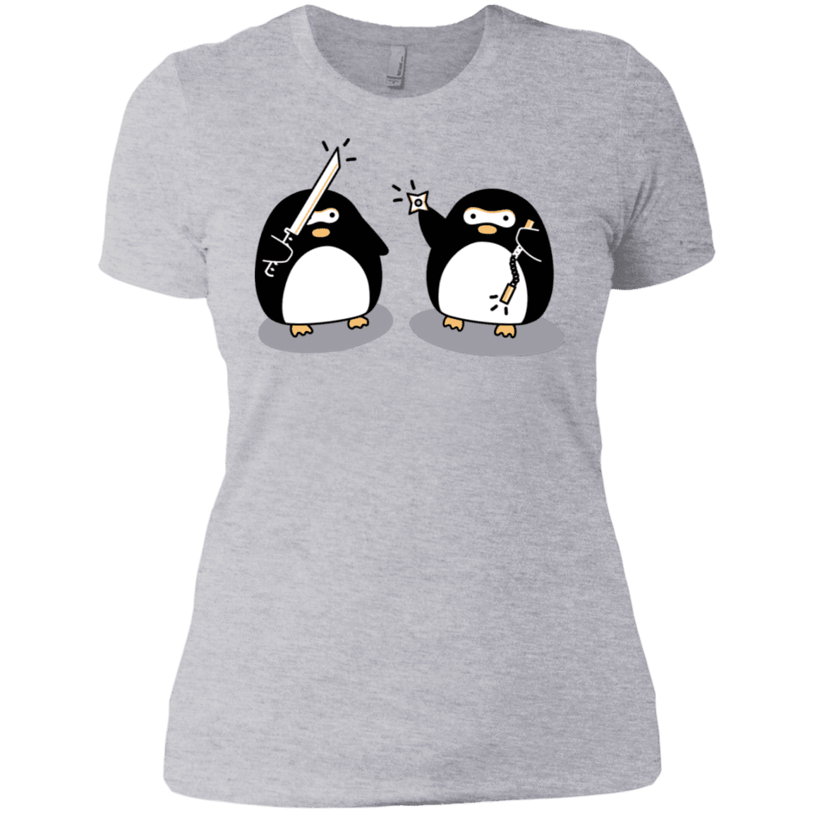 T-Shirts Heather Grey / X-Small Cute Ninja Penguins Women's Premium T-Shirt