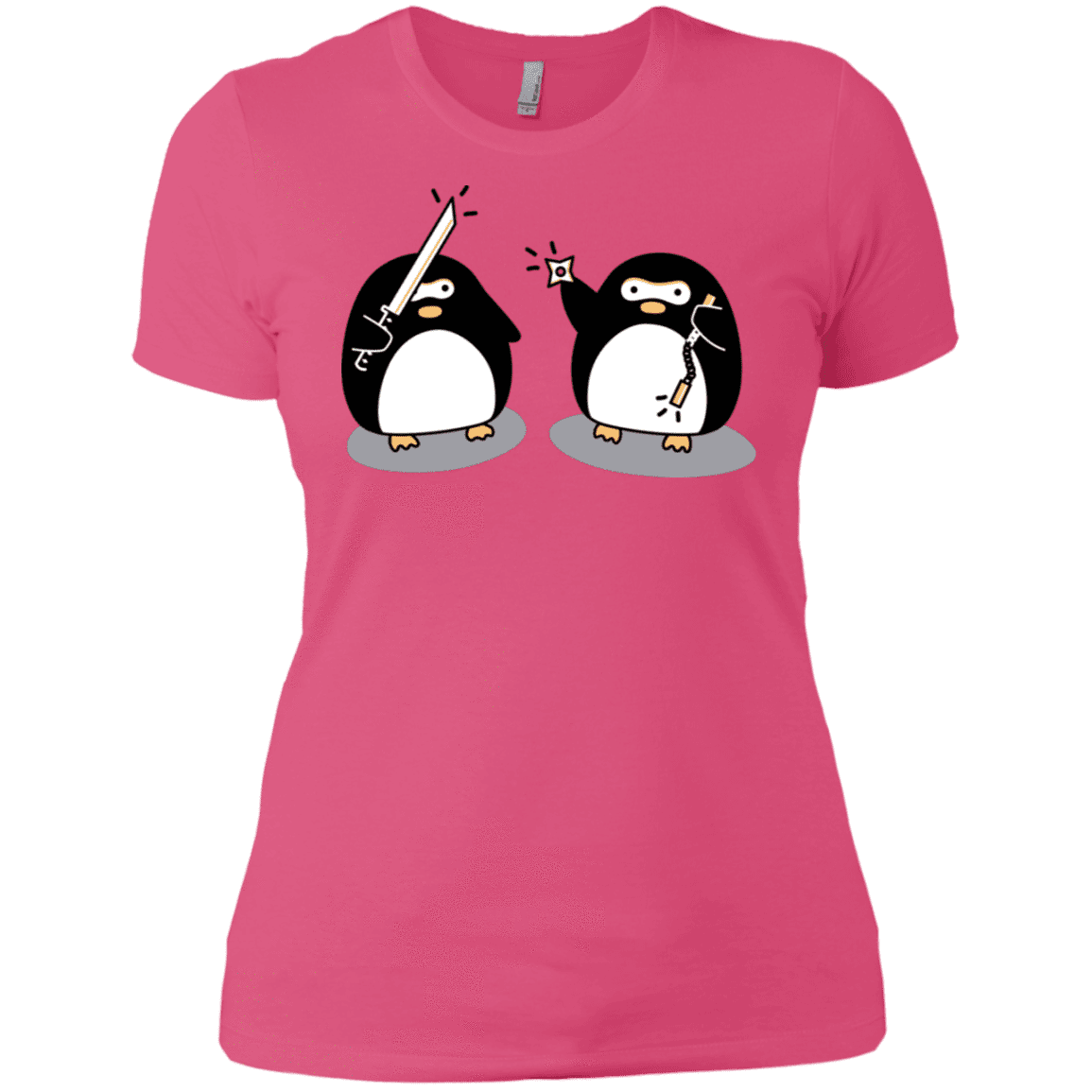 T-Shirts Hot Pink / X-Small Cute Ninja Penguins Women's Premium T-Shirt