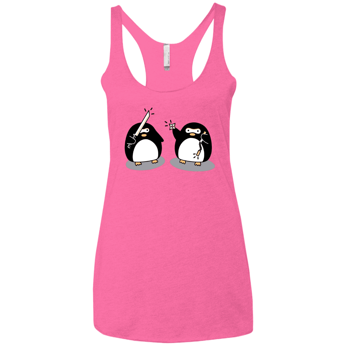 T-Shirts Vintage Pink / X-Small Cute Ninja Penguins Women's Triblend Racerback Tank