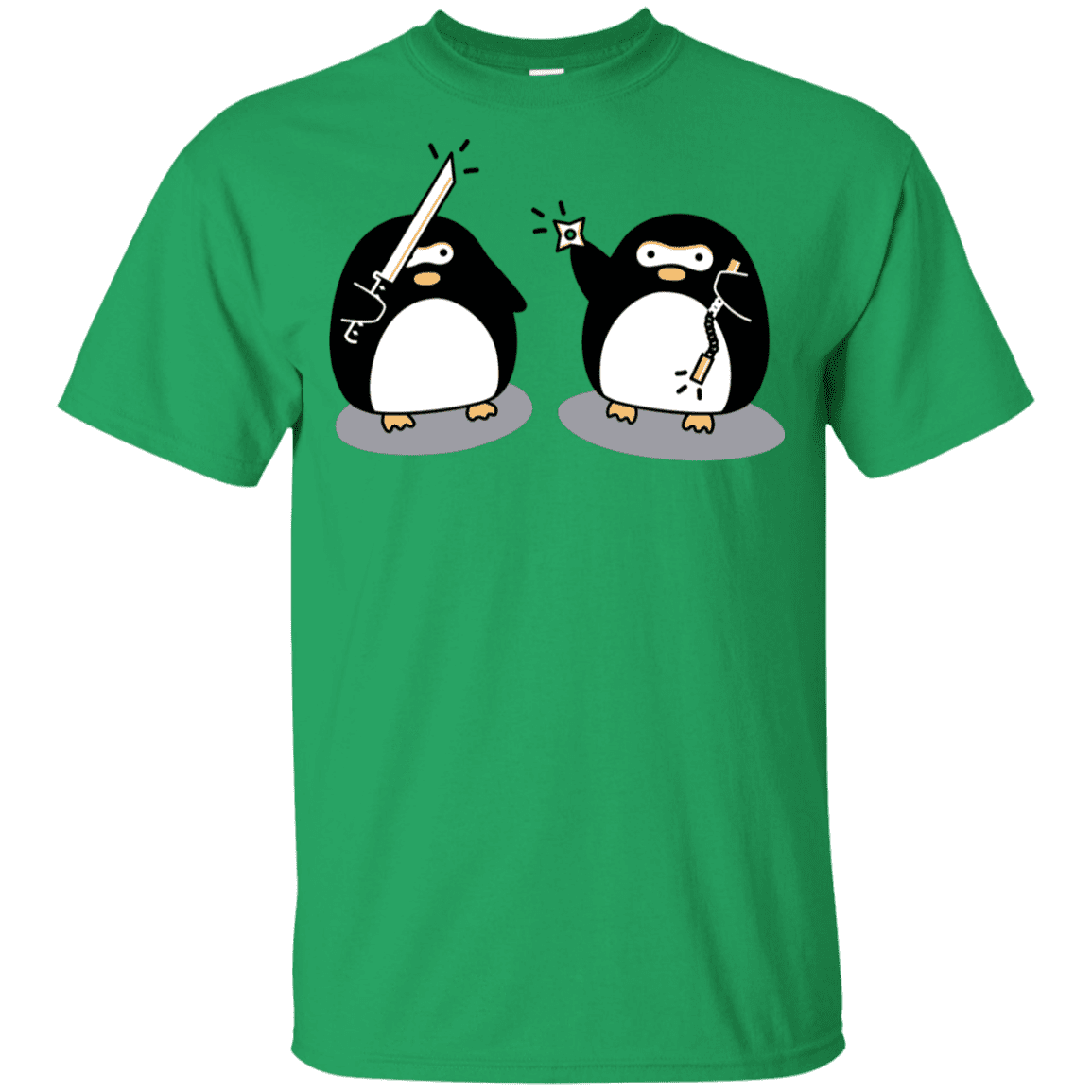 T-Shirts Irish Green / YXS Cute Ninja Penguins Youth T-Shirt
