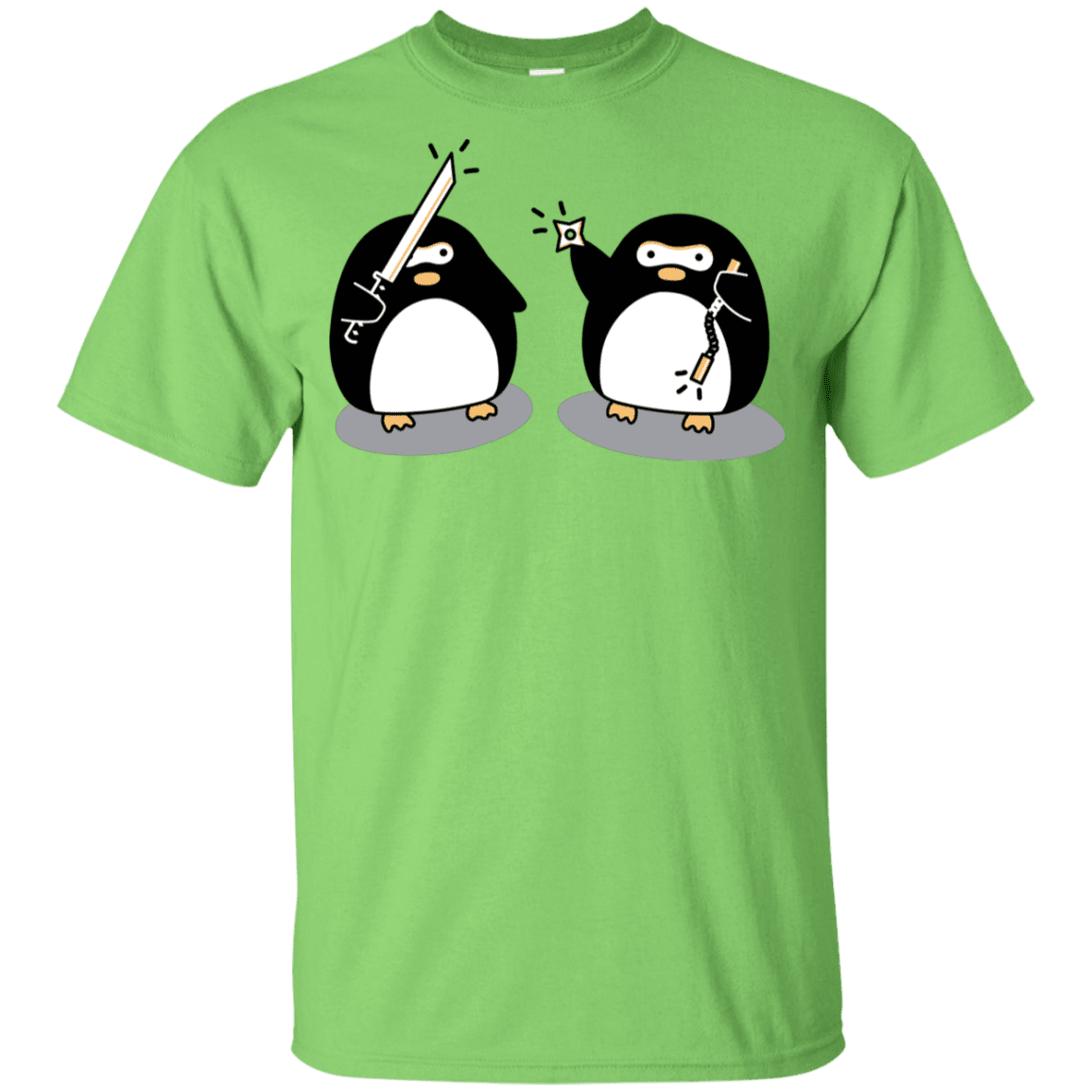 T-Shirts Lime / YXS Cute Ninja Penguins Youth T-Shirt