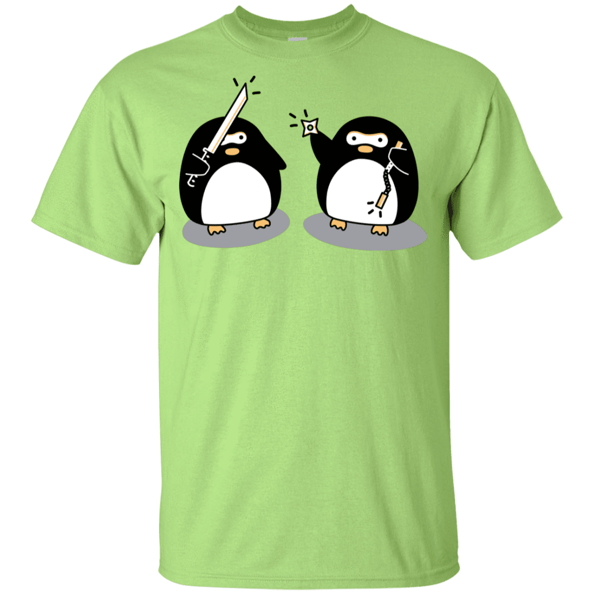 T-Shirts Mint Green / YXS Cute Ninja Penguins Youth T-Shirt