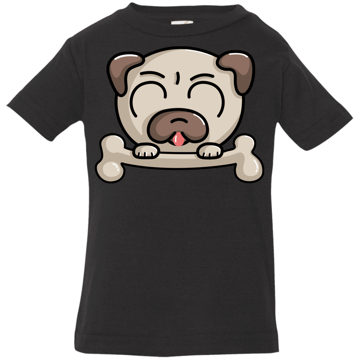 T-Shirts Black / 6 Months Cute Pug and Bone Infant Premium T-Shirt