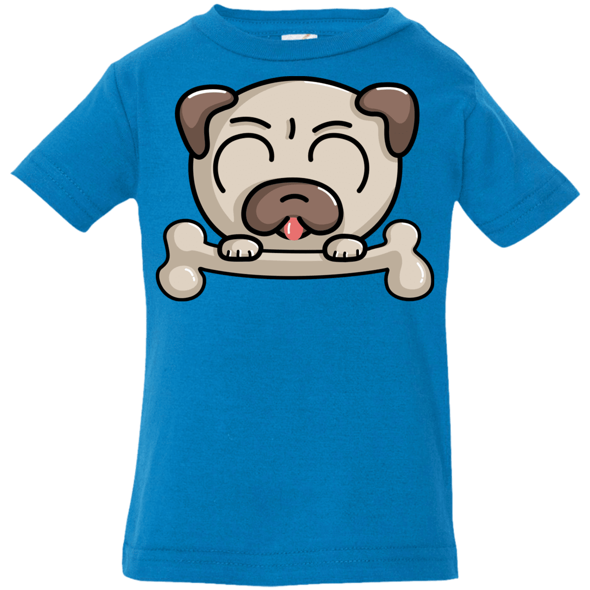 T-Shirts Cobalt / 6 Months Cute Pug and Bone Infant Premium T-Shirt
