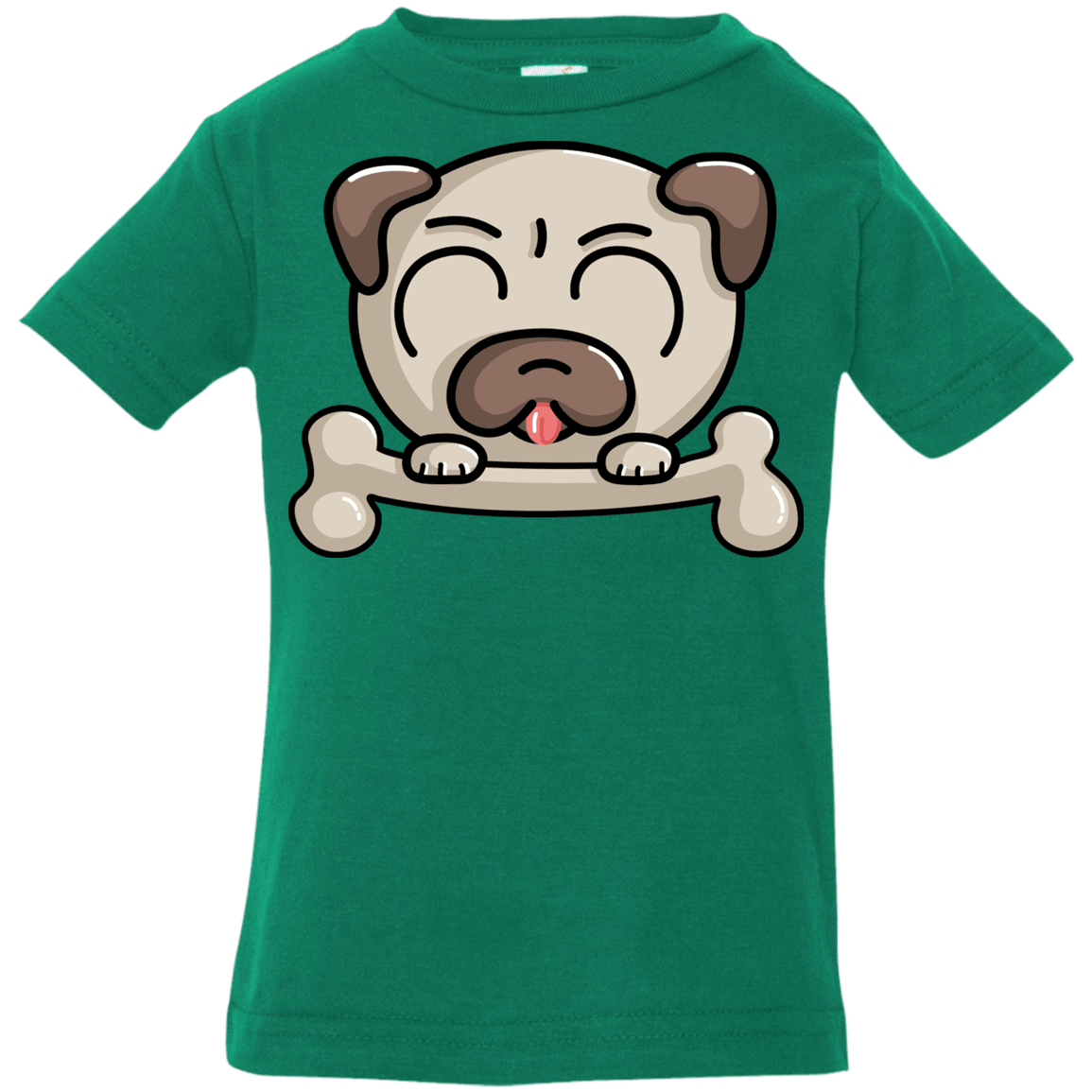 T-Shirts Kelly / 6 Months Cute Pug and Bone Infant Premium T-Shirt