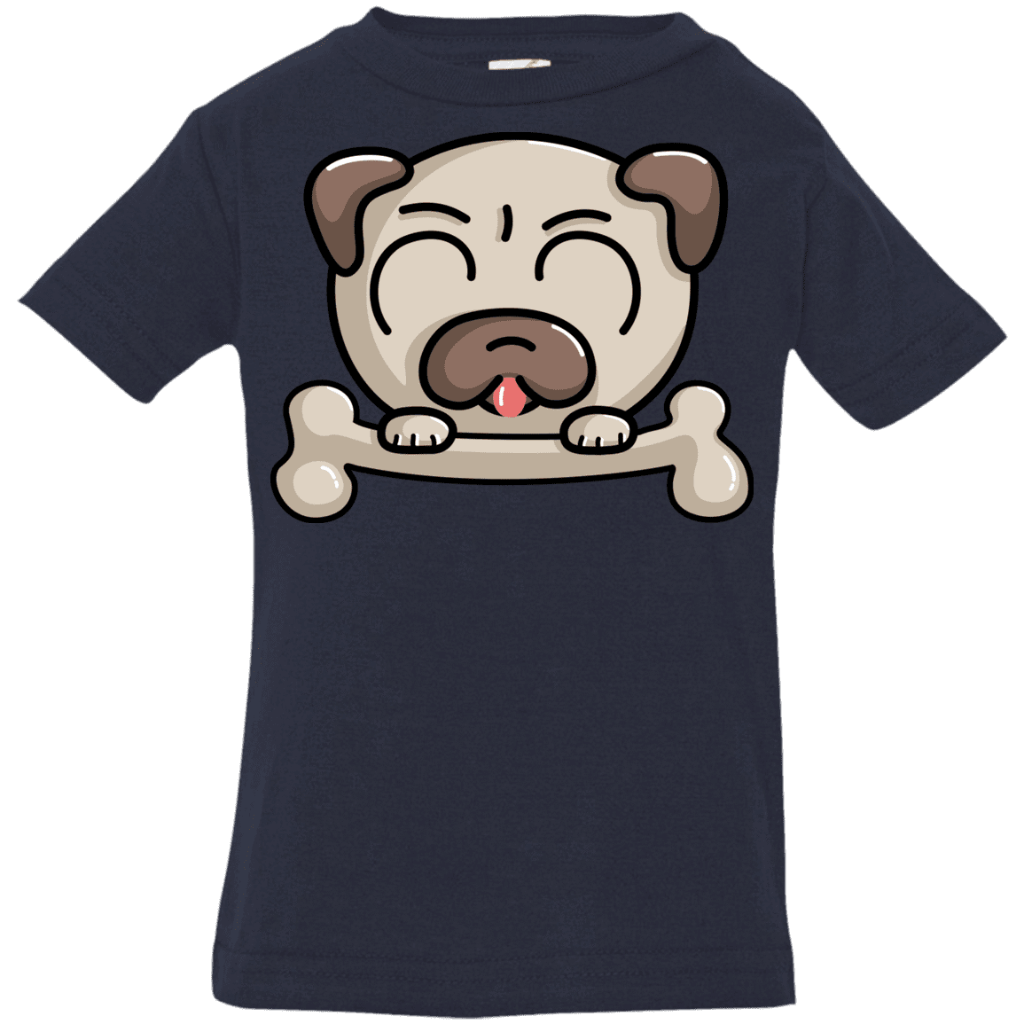 T-Shirts Navy / 6 Months Cute Pug and Bone Infant Premium T-Shirt