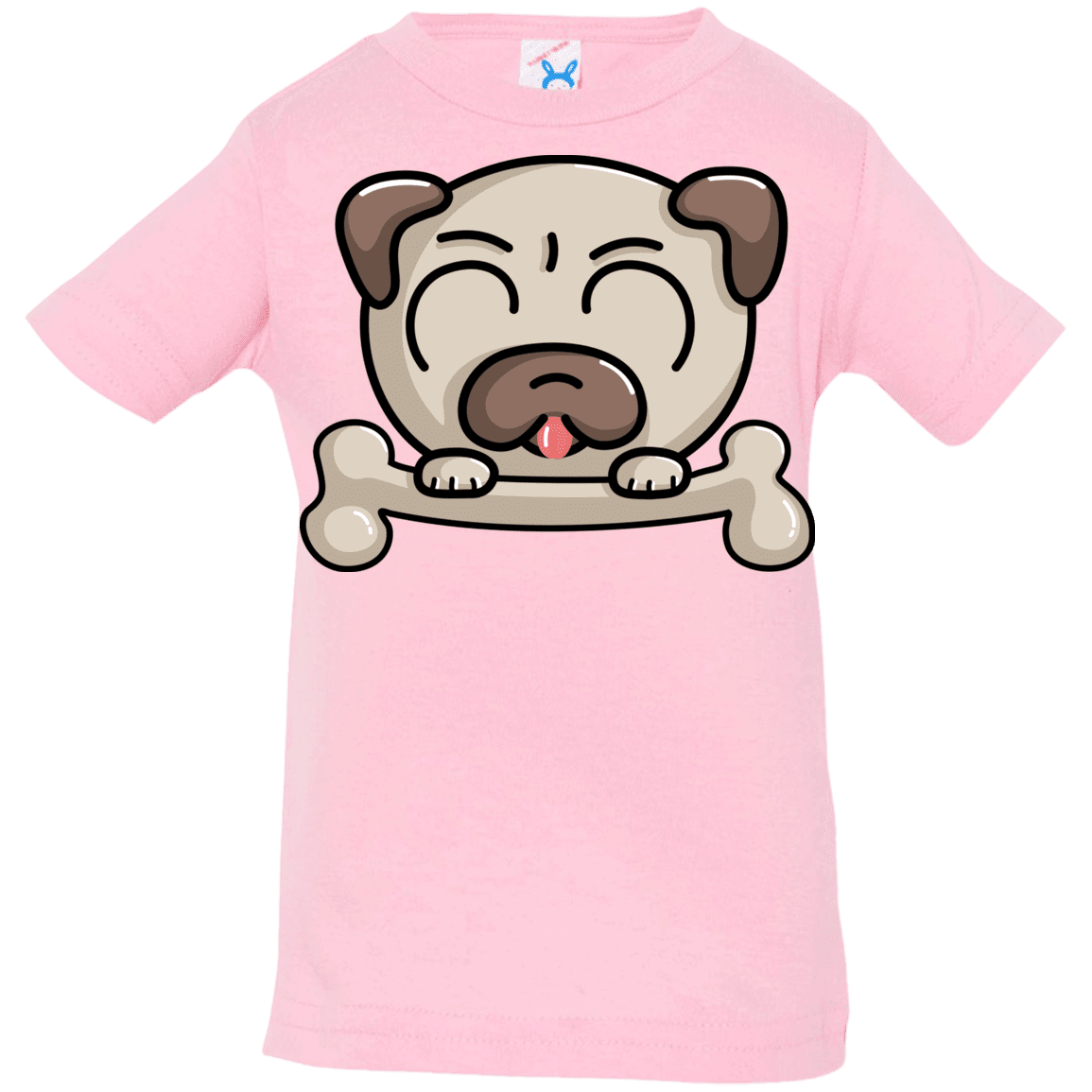 T-Shirts Pink / 6 Months Cute Pug and Bone Infant Premium T-Shirt