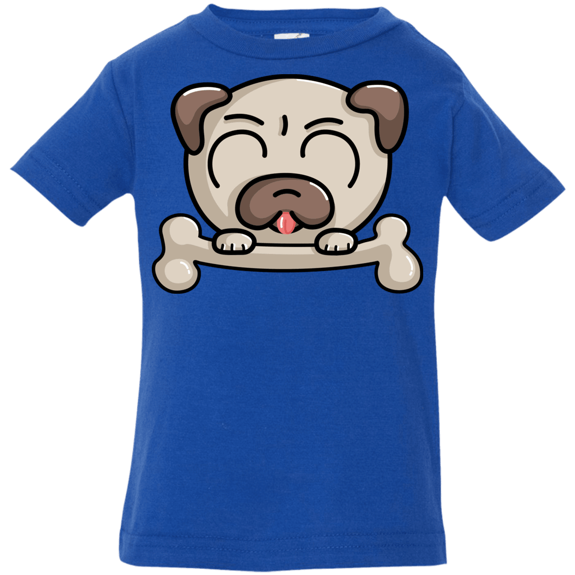 T-Shirts Royal / 6 Months Cute Pug and Bone Infant Premium T-Shirt