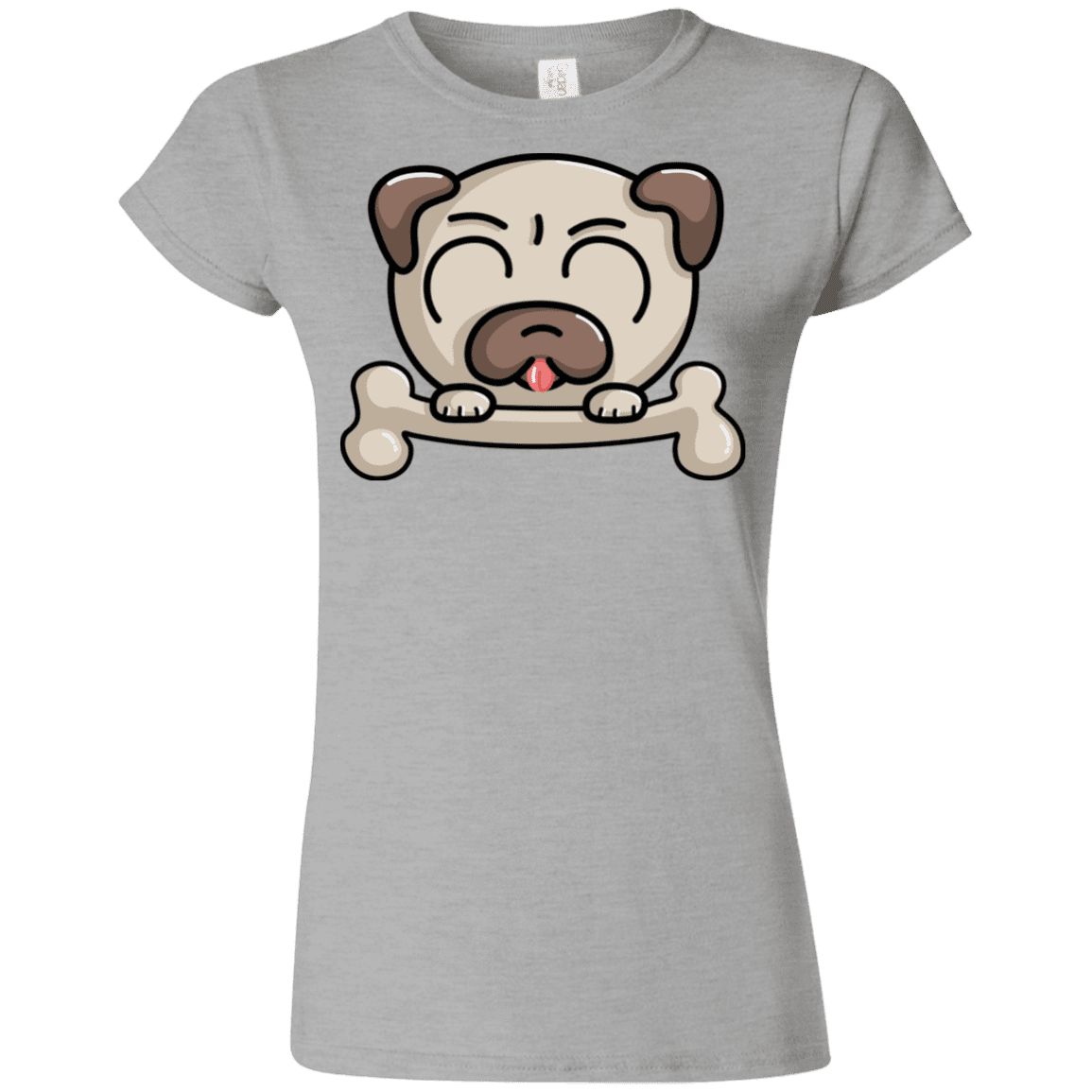 T-Shirts Sport Grey / S Cute Pug and Bone Junior Slimmer-Fit T-Shirt