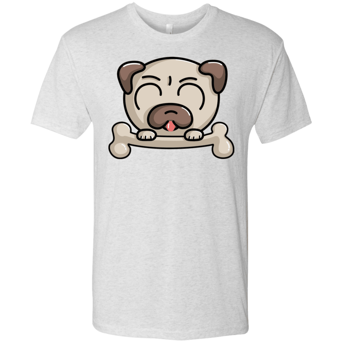 T-Shirts Heather White / S Cute Pug and Bone Men's Triblend T-Shirt