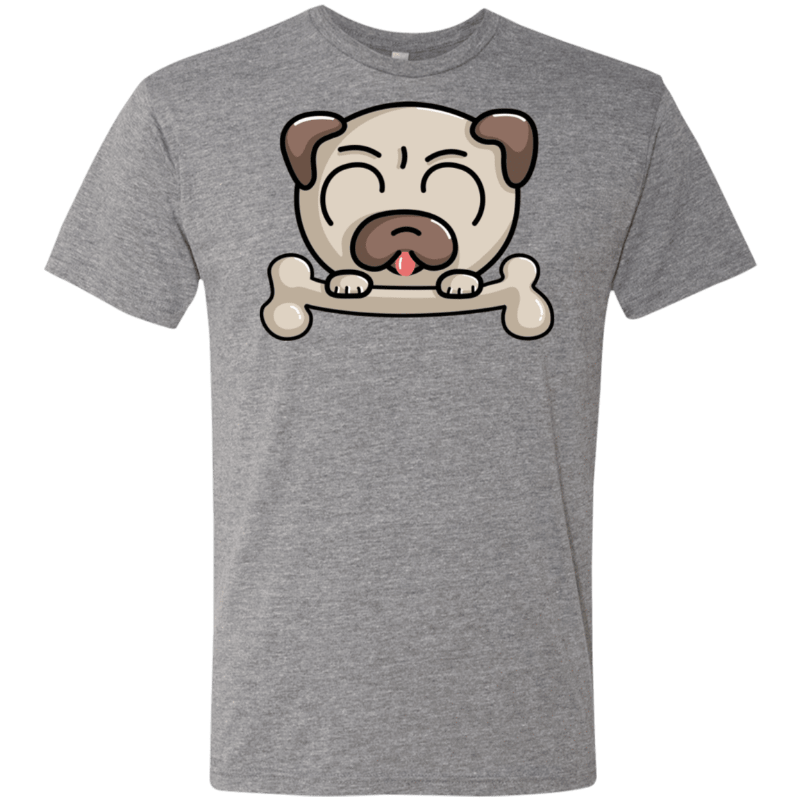 T-Shirts Premium Heather / S Cute Pug and Bone Men's Triblend T-Shirt