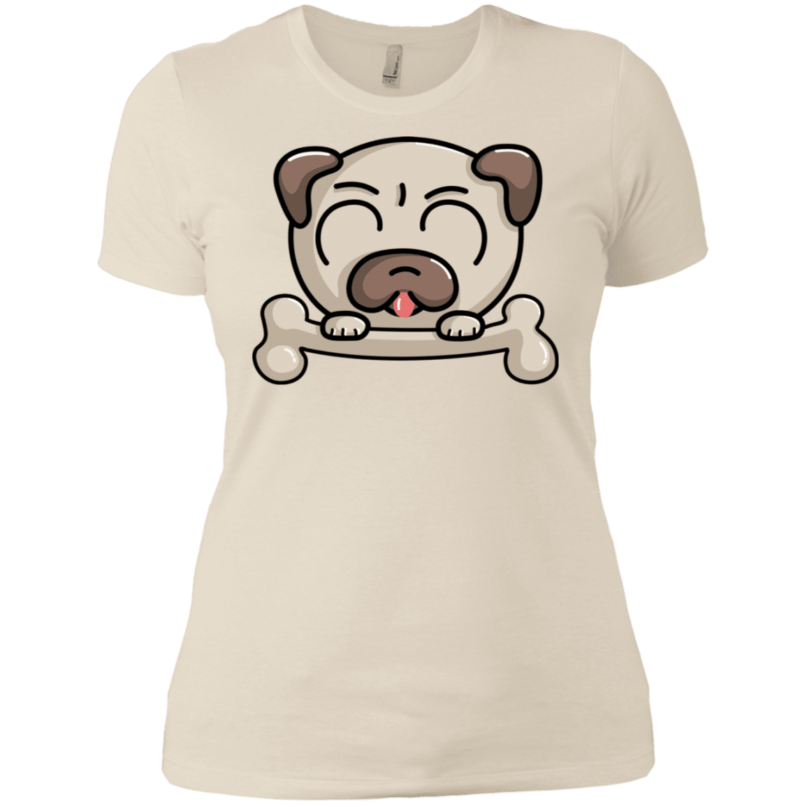 T-Shirts Ivory/ / X-Small Cute Pug and Bone Women's Premium T-Shirt