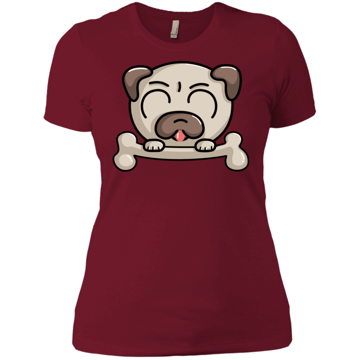 T-Shirts Scarlet / S Cute Pug and Bone Women's Premium T-Shirt