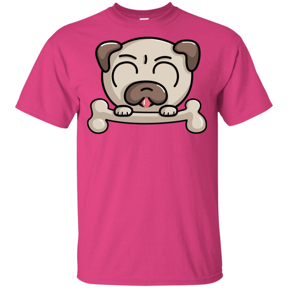T-Shirts Heliconia / YXS Cute Pug and Bone Youth T-Shirt