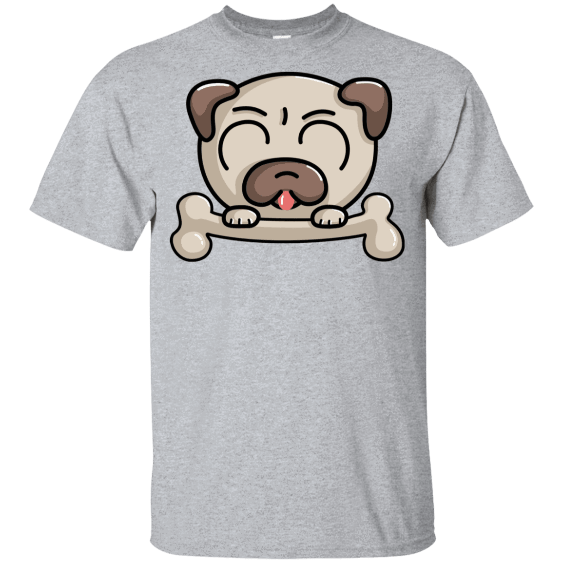 T-Shirts Sport Grey / YXS Cute Pug and Bone Youth T-Shirt