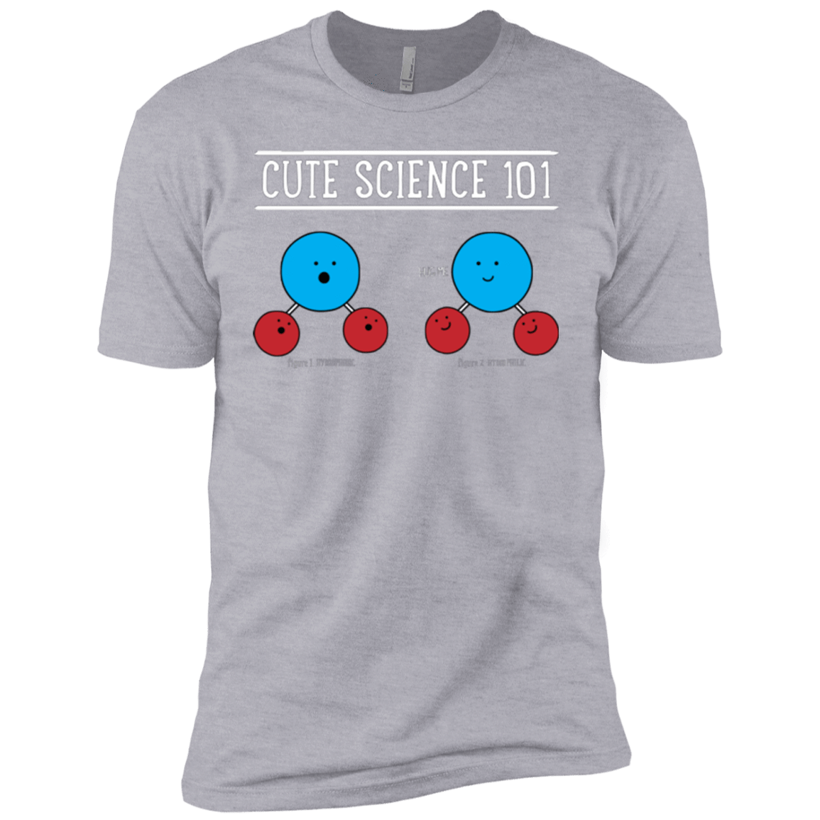 T-Shirts Heather Grey / YXS Cute Science - Hydrophobic & Hydrophillic Boys Premium T-Shirt