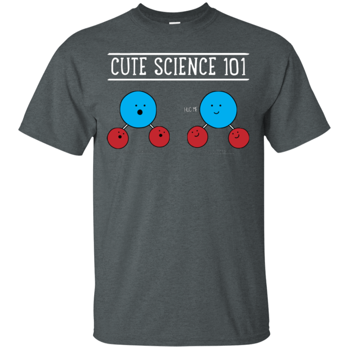 T-Shirts Dark Heather / Small Cute Science - Hydrophobic & Hydrophillic T-Shirt