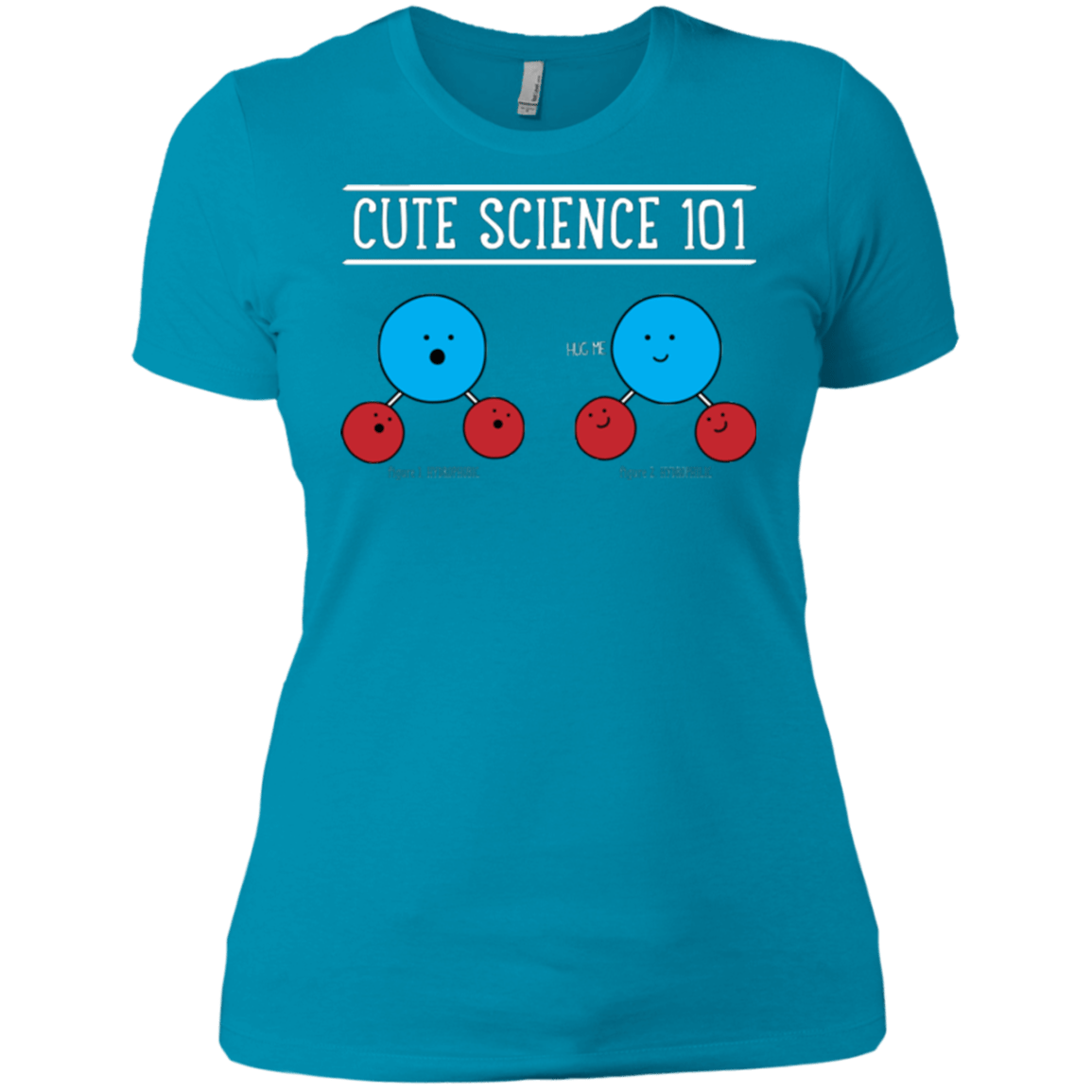 T-Shirts Turquoise / X-Small Cute Science - Hydrophobic & Hydrophillic Women's Premium T-Shirt