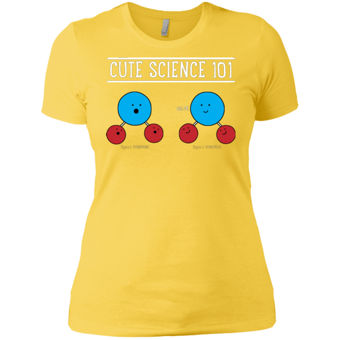 T-Shirts Vibrant Yellow / X-Small Cute Science - Hydrophobic & Hydrophillic Women's Premium T-Shirt