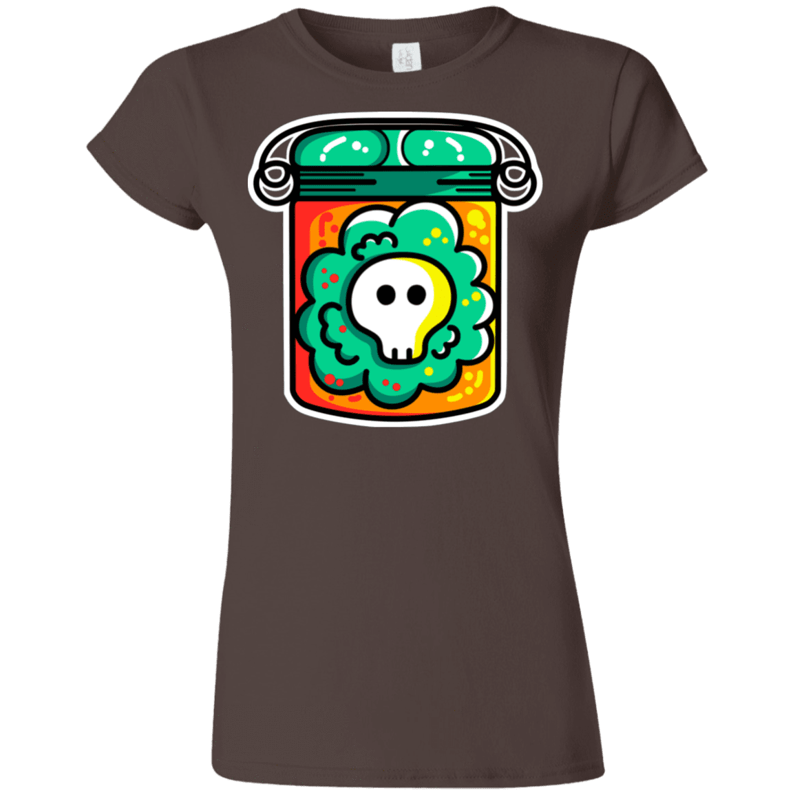 T-Shirts Dark Chocolate / S Cute Skull In A Jar Junior Slimmer-Fit T-Shirt