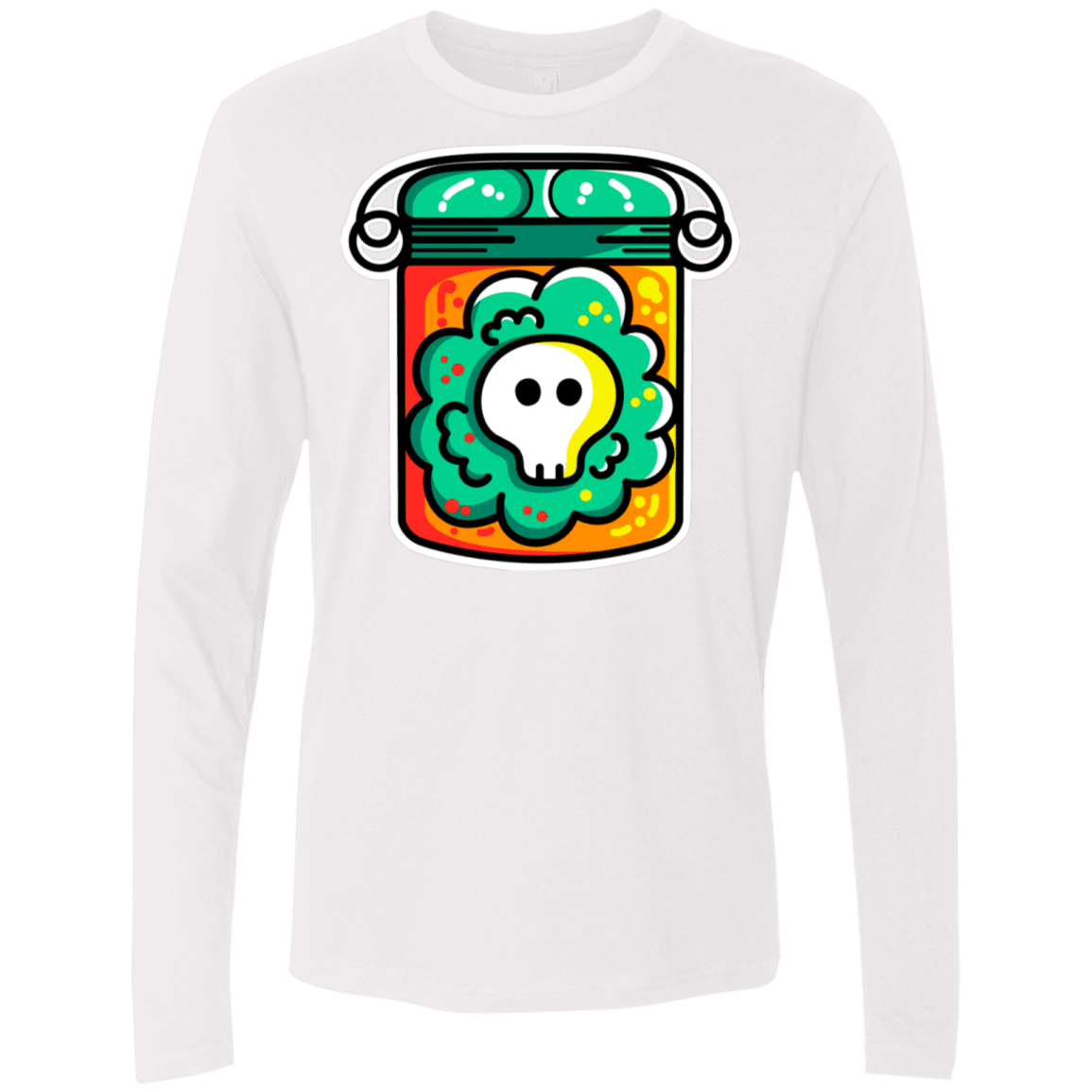 T-Shirts White / S Cute Skull In A Jar Men's Premium Long Sleeve