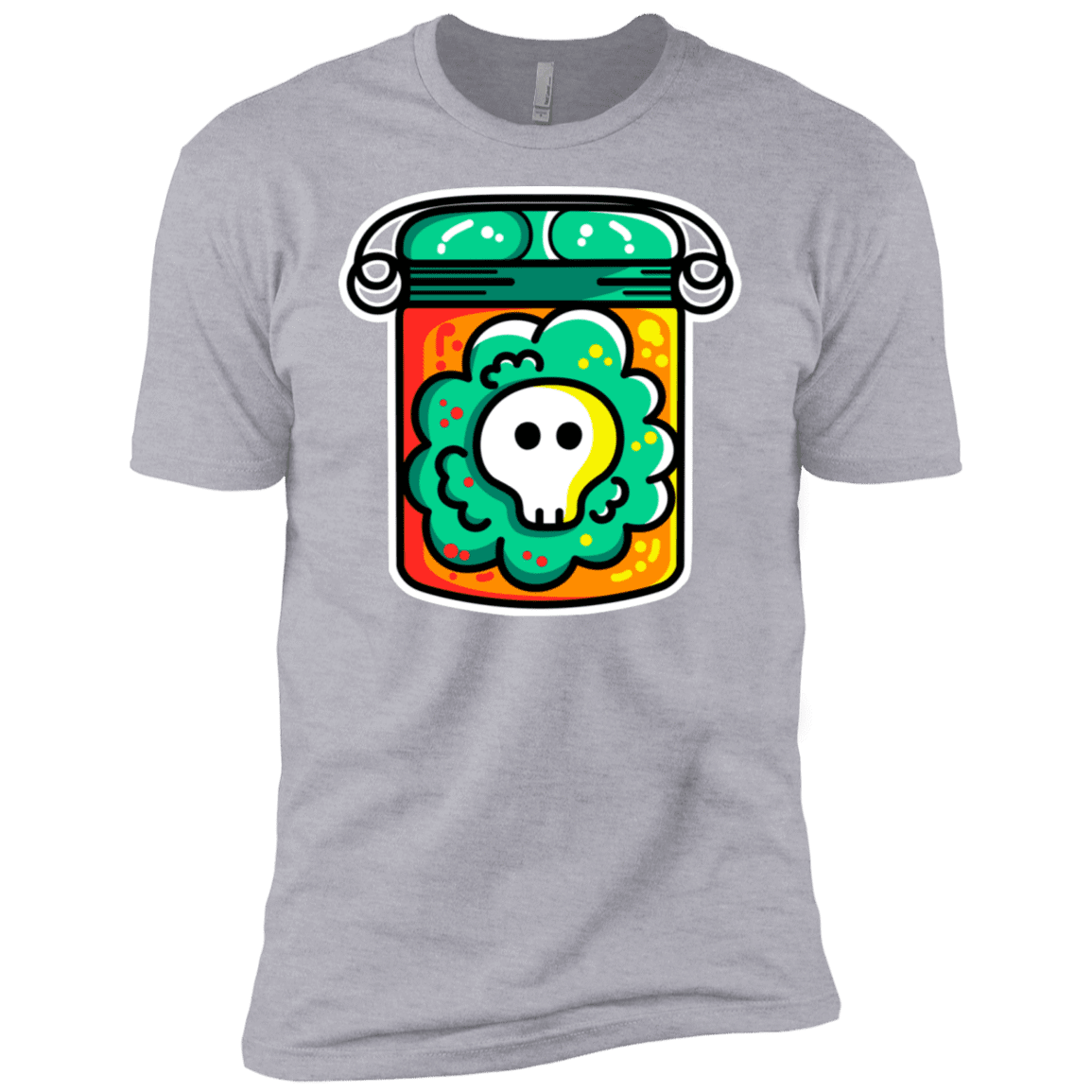 T-Shirts Heather Grey / X-Small Cute Skull In A Jar Men's Premium T-Shirt