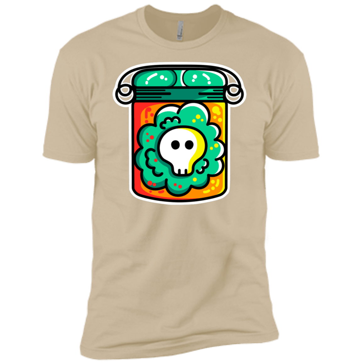 T-Shirts Sand / X-Small Cute Skull In A Jar Men's Premium T-Shirt