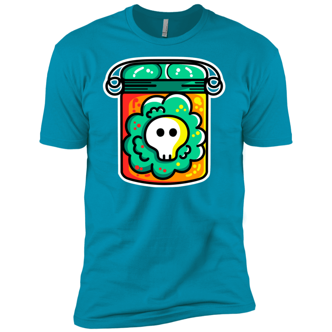 T-Shirts Turquoise / X-Small Cute Skull In A Jar Men's Premium T-Shirt