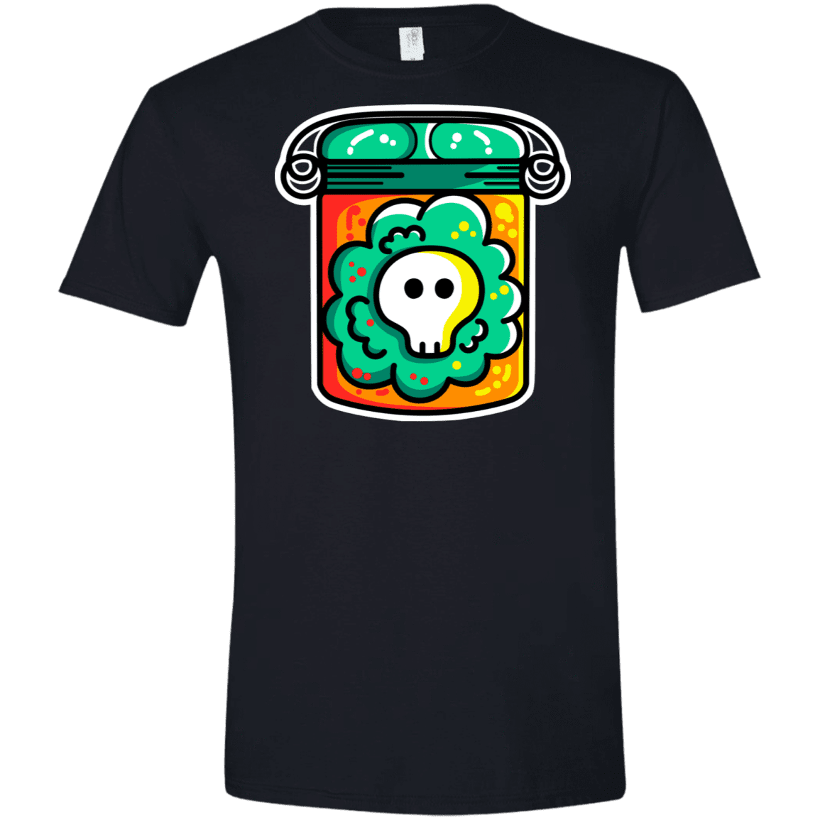 T-Shirts Black / X-Small Cute Skull In A Jar Men's Semi-Fitted Softstyle