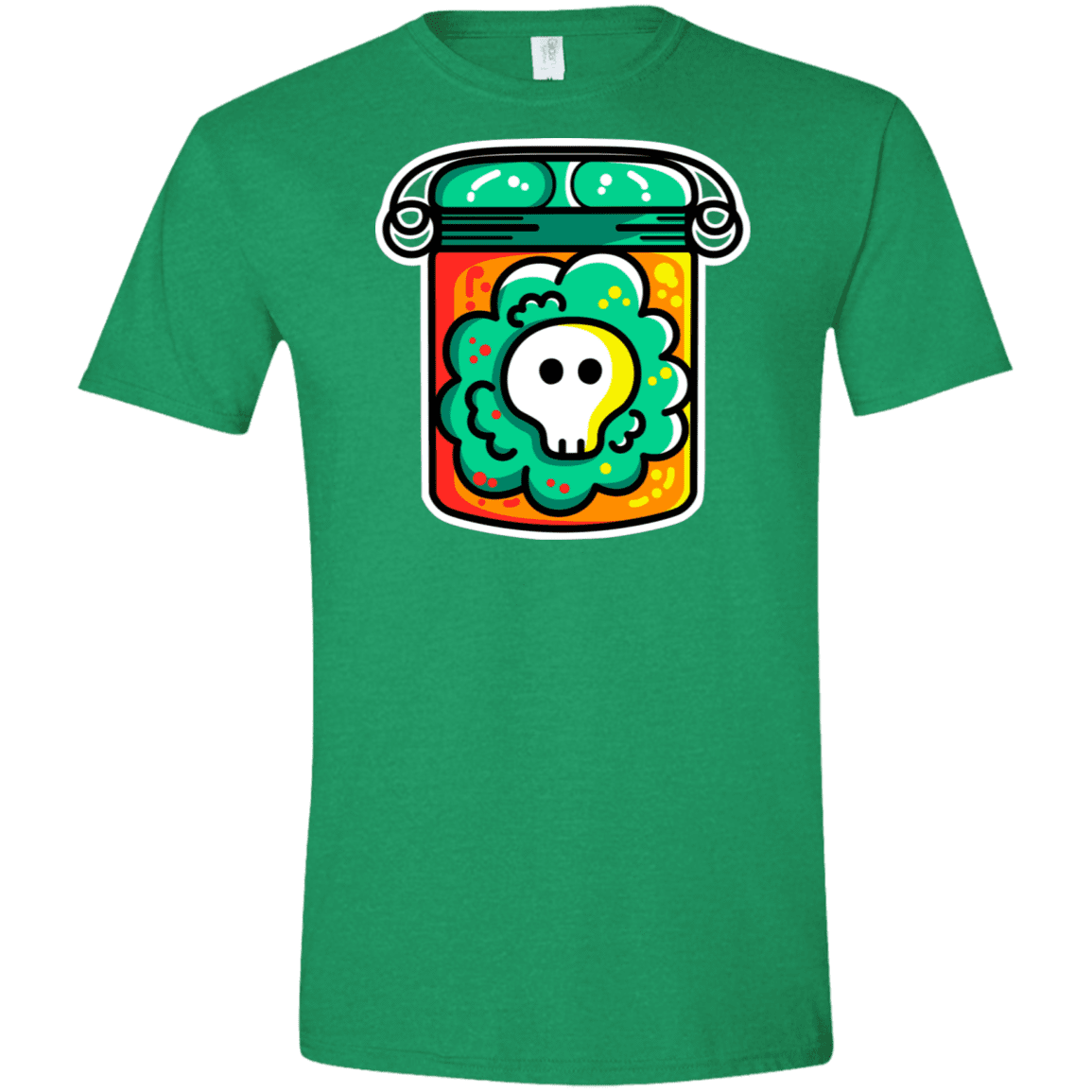T-Shirts Heather Irish Green / M Cute Skull In A Jar Men's Semi-Fitted Softstyle