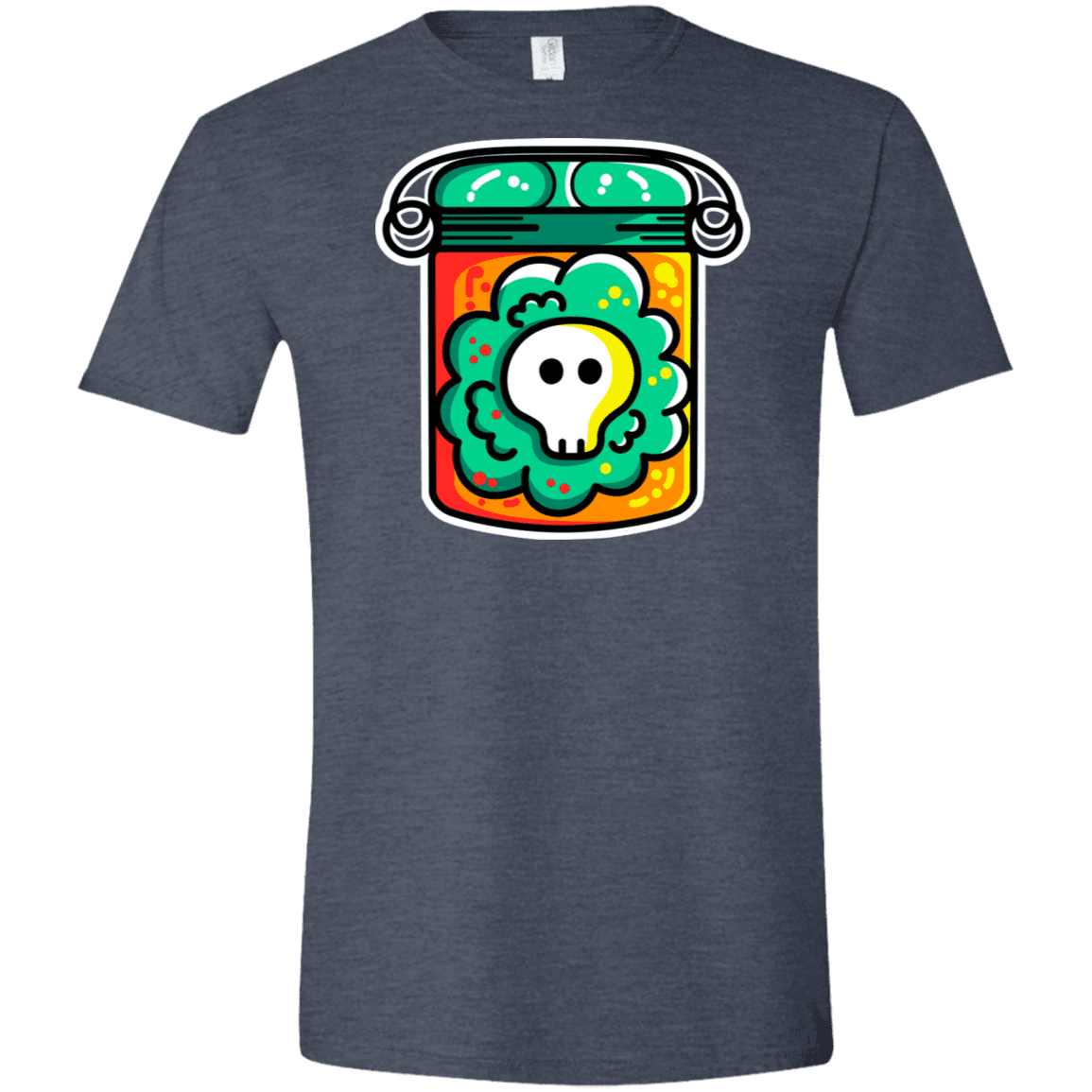 T-Shirts Heather Navy / S Cute Skull In A Jar Men's Semi-Fitted Softstyle