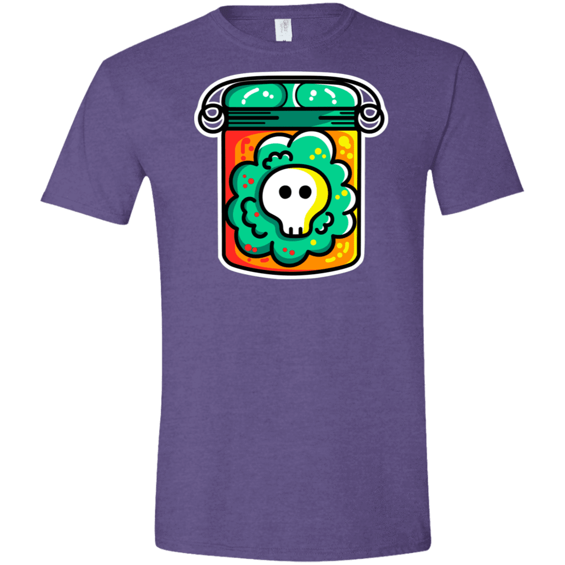 T-Shirts Heather Purple / S Cute Skull In A Jar Men's Semi-Fitted Softstyle