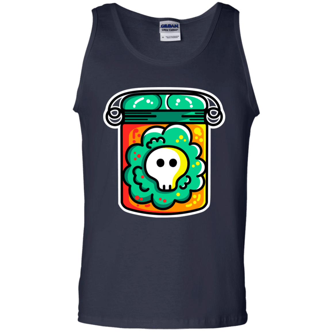 T-Shirts Navy / S Cute Skull In A Jar Men's Tank Top