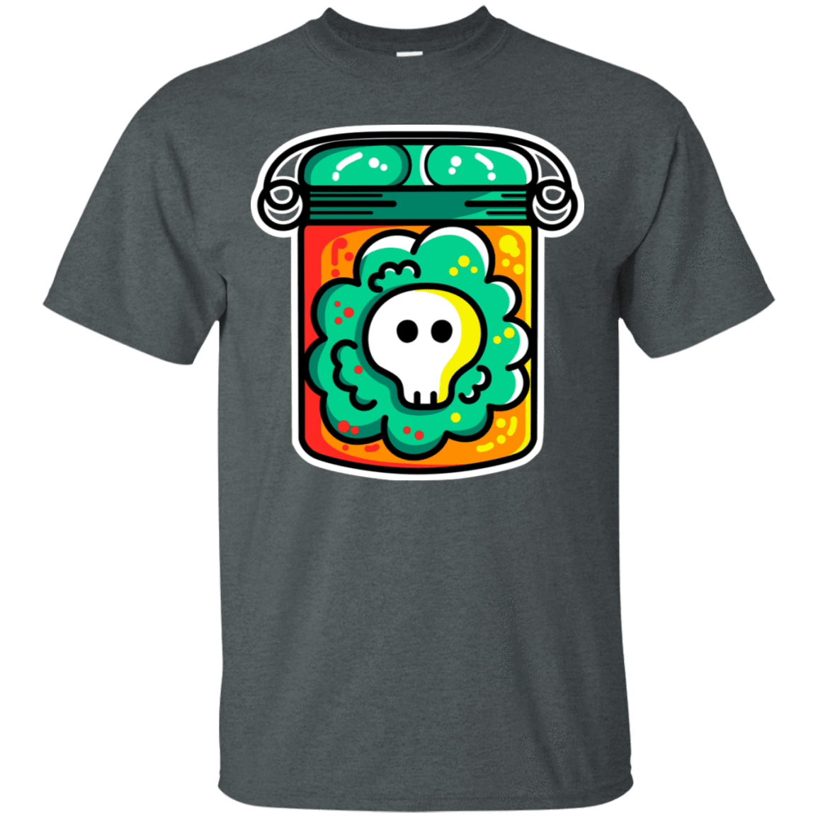T-Shirts Dark Heather / S Cute Skull In A Jar T-Shirt