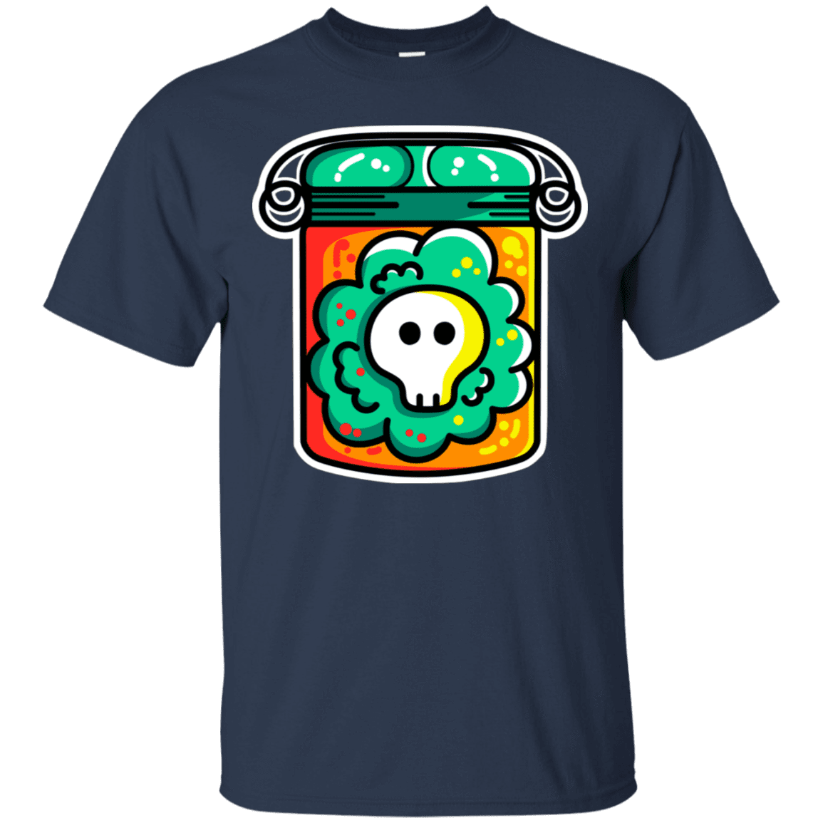 T-Shirts Navy / S Cute Skull In A Jar T-Shirt